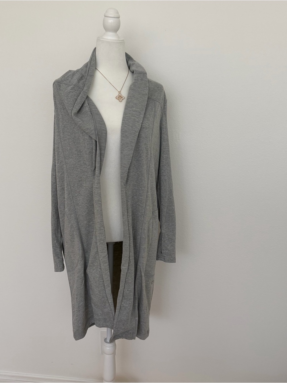 NWT Jones New York Sport Gray Open Front Duster Cardigan Size Small